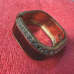 Elegant Gold and Brown Bracelet with Crystal Accents